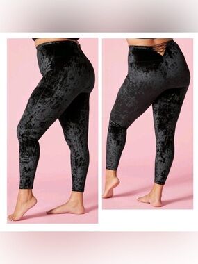 Yitty by Fabletics Crushed Velvet Plusshy High-Waist Leggings - Black